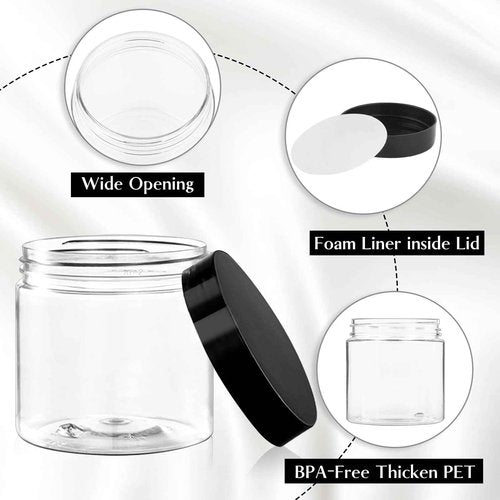 36 Pack 4 Oz Plastic Container Jars with Lids BPA Free, Empty Round Clear Cosmetic Containers Plastic Slime Jars for Lotion, Cream, Ointments, Body Butter, Makeup, Travel Storage