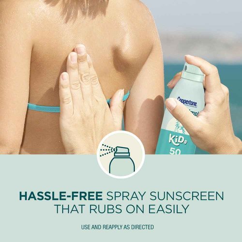 Coppertone Pure and Simple Kids Sunscreen Spray SPF 50, Zinc Oxide Mineral Sunscreen for Sensitive Skin, Hypoallergenic and Tear Free, 5 Oz Can, Pack of 3