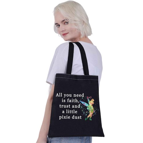 G2TUP Fairytale Movie Inspired Makeup Bag Faith Trust And Pixie Dust Fairy Travel Makeup Bag for Fans (All you need TG)