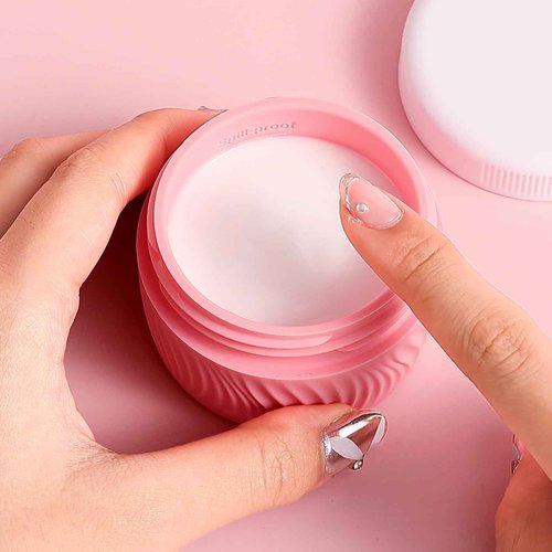 Kuangre Travel Containers for Toiletries, Silicone Cream Jars BPA-Free, TSA Approved 2oz Travel Size Containers, Leak-proof Portable Size Silicone Jars with Lid for Face Hand Body Cream (4 Pack)