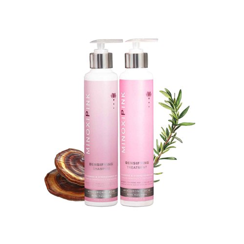 JEMA COSMETICS MINOXIPINK Densifying Hair Shampoo & Conditioner Set, Thickening and Strengthening, with Biotin, Stem Cells & Hyaluronic Acid, Reduces Hair Loss & Stimulates Growth, 10.14 fl oz, 2 Pack
