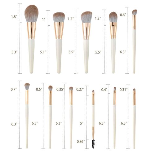 Makeup Brushes, 11pcs Makeup Brusheas Set with Wooden Handle, Include Foundation, Concealer, Blush, Eyeshadow, Eyeliner, Powder, Highlighter, Blending, Face Brush Set