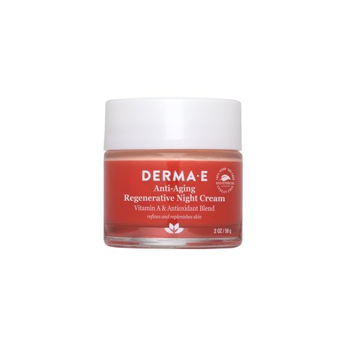 Derma E Anti-Aging Regenerative Night Cream – Firming Astaxanthin Moisturizer For Face – Lightweight Overnight Anti-Wrinkle Cream With Jojoba Oil And Vitamin E, 2 oz