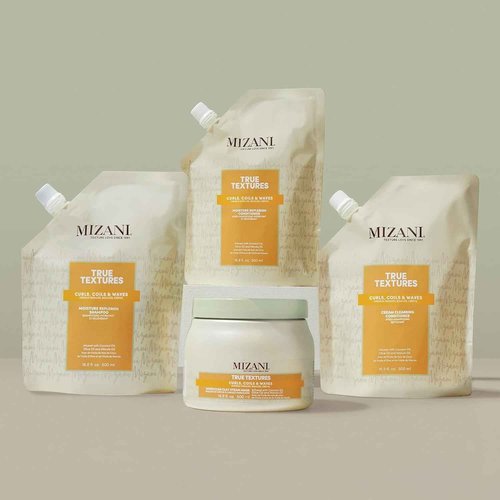 Mizani True Textures Moisture Replenish Shampoo - Smooths & Hydrates, With Coconut Oil, Sulfate & Paraben-Free, for Natural Curly Hair, 16.9 Fl Oz