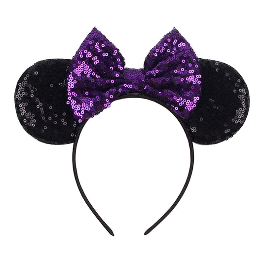 JOYFISCO Mouse Ears Headbands Shiny Bow Mouse Ears Headband Glitter Party Princess Decoration Cosplay Costume for Women Girls