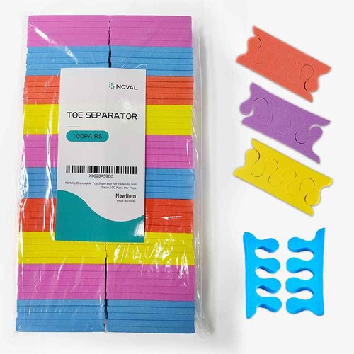NOVAL Pedicure Supplies 200 PCS (100 Pairs) Per Pack Toe Separator and 40 PCS Disposable Pedicure Pumice Stone Callus Removal for Nail Salon