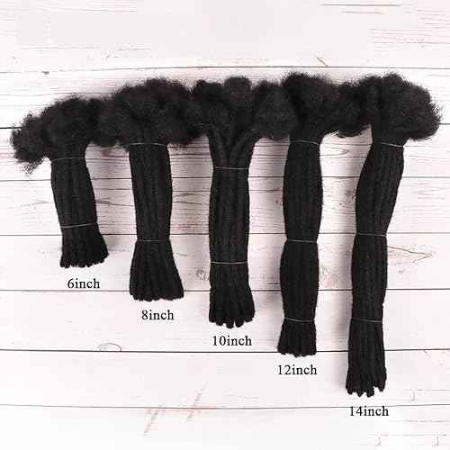 Loc Extensions Human Hair Dreadlock Extensions for Men/Women 8 inch 70 Strands 100% Natural Black Full Handmade Permanent Real Human Hair Can Be Dyed and Bleached (8Inch/30 locs£¬Natural Black/0.8cm)