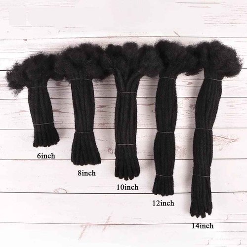 0.6cm 6 Inch Loc Extension Human Hair Thickness Natural Black Full Handmade Permanent Locs Can Be Dyed and Bleached for Women Men Kids Dreadlock Extensions Real Human Hair