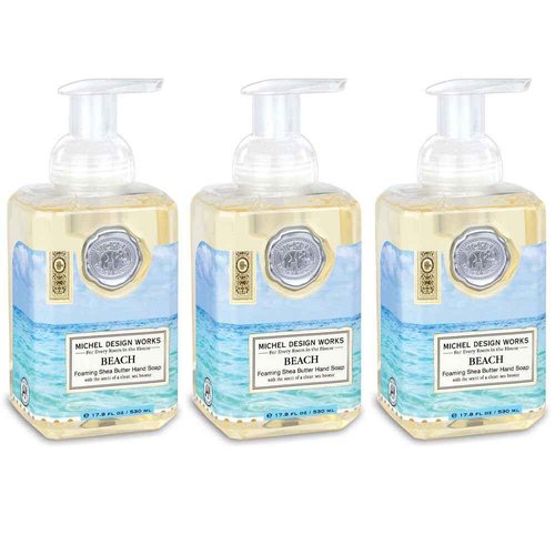 Michel Design Works Foaming Hand Soap, 17.8 Ounce, Beach - 3-PACK