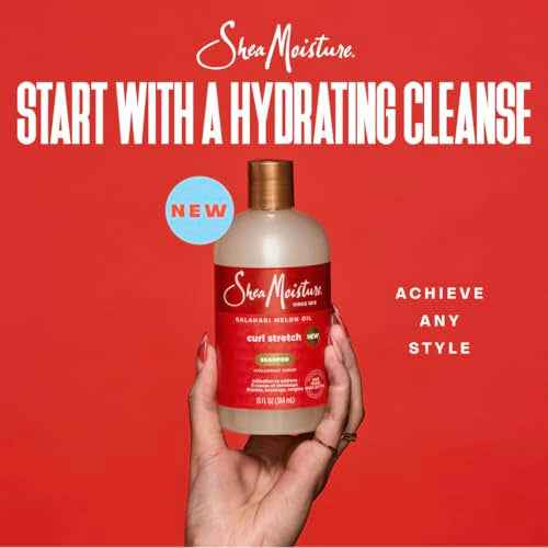 SheaMoisture Curl Stretch Shampoo, Conditioner, Volume Cream, and Refresher Spray with Kalahari Melon Oil and Hyaluronic Serum - Hydrates, Repairs Breakage, Detangles, Minimizes Shrinkage, 4 Pack