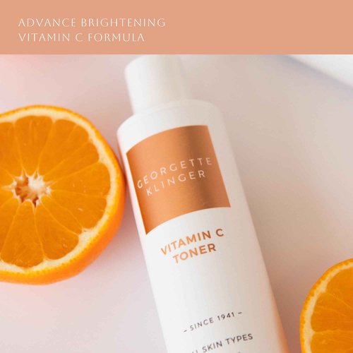 Vitamin C Toner - Revitalizing Face Skin Brightener with Kakadu Plum, Aloe Vera, and Witch Hazel: Reduces Sun Spots, and Age Spots While Cleansing Pores - 6.7 oz by Georgette Klinger
