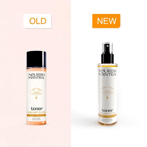 Nourish Mantra Radiant Glow Face Toner/Formulated with Vitamin C, Glycolic Acid, and Vitamin B5 for Glowing Skin & Pore Tightening Toner/Men & Women -150ml