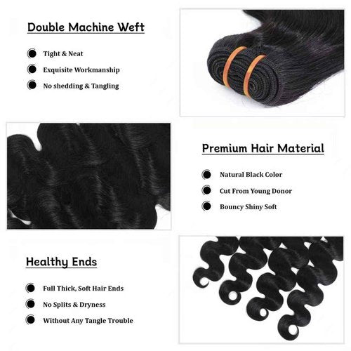 16A Raw Body Wave Bundles Human Hair 100% Human Hair Bundles,Triple Lifespan Virgin Remy Hair Extensions,Keep Texture Silky Soft After Multiple Washes (Body Wave 1 Bundle, 18 Inch)