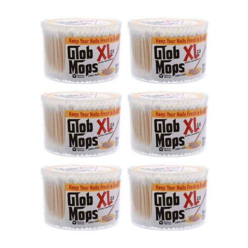Glob Mops XL 2.0 Cotton Swabs 6-Pack Bundle | Extra Absorbent | Eco-Friendly | 1800 Total Mops
