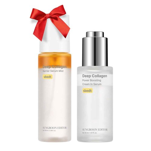 SUNGBOON EDITOR Collagen Moisturizing Duo : Deep Collagen Barrier Serum Mist & Power Boosting Cream In Serum, Skincare Gift Sets for Mom