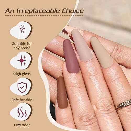 JR 9pcs 15ml Fall Gel Nail Polish Set Brown Earth Red Pink Gel Polish Kit UV Soak Off Polish Nail Art Manicure Salon Home DIY Gift C
