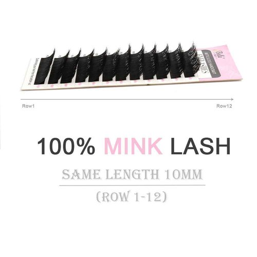 Natural Looking J Curl Siberian Mink Eyelash Extensions Handmade Volume Individual False Lashes Pack Thickness 0.15mm Medium 12mm by Bella Hair