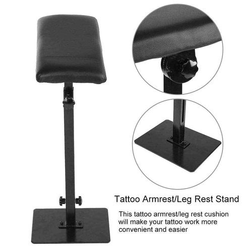 Adjustable Armrest Stand Heavy Duty Workstation with PU Leather & Soft Sponge, Ergonomic Height-Angle Leg Rest Tool for Massage Nail Salon Studio, Beauty Spa Equipment with Non-Slip Base (Gift Ready)