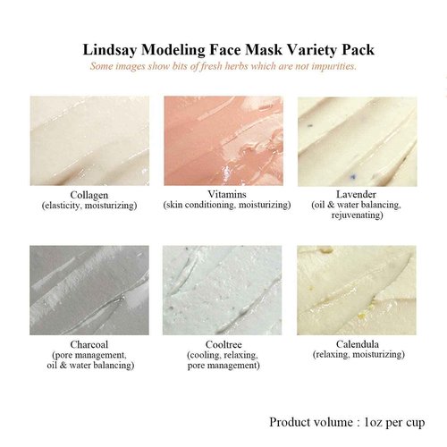 LINDSAY HOME AESTHETICS Face mask skincare - Facial mask skin care - Korean skin care - Jelly mask set for women and men - 5 or 6 variety pack - Beauty face masks - skincare peel off face mask