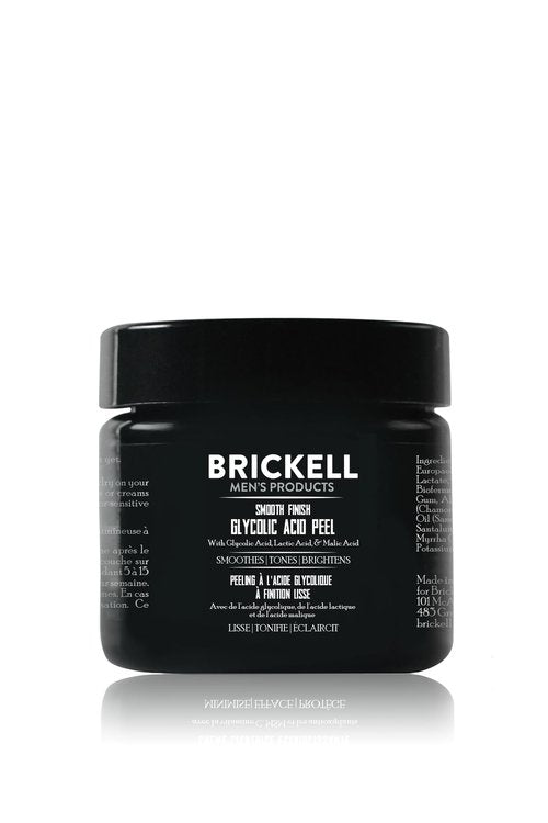 Brickell Men's Smooth Finish Glycolic Acid Peel For Men, Natural and Organic, Anti-Aging Peel for Wrinkles, 2 Ounce, Scented