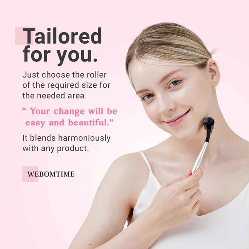 WEBOMTIME Derma Roller 5 in 1 Titanium Microneedle Steel Handle Face Ice Roller for Face Neck Scalp and Hair Growth – Micro Needling for Eye for Puffy Eyes and Serum Absorption