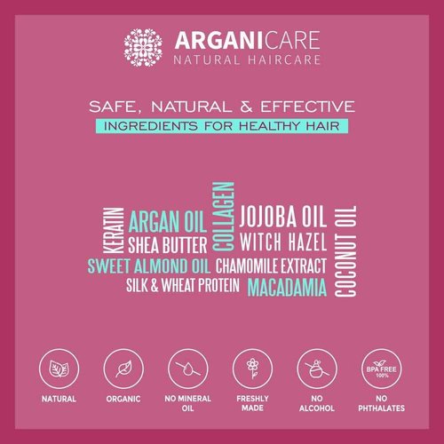 Arganicare Keratin Nourishing Hair Mask with Certified Organic Argan Oil for dry and damaged hair 16.9 fl oz
