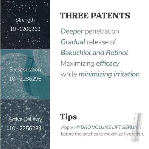 Bueno+ Bakuchiol Anti-Wrinkle Ampoule Eye Patch, 60 Patches, Under Eye Patches for Puffy Eyes and Dark Circles with Bakuchiol and Retinol, Korean Skin Care