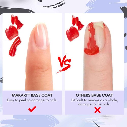 Makartt Peel Off Base Coat, 15ml UV Gel Base Coat Nail Polish Peelable Base Gel for Takeoff Solid Gel Builder for Nails Trial Kit Nail Extension UV Nail Glue for Acrylic Nails Rhinestones Gel 3D Nail