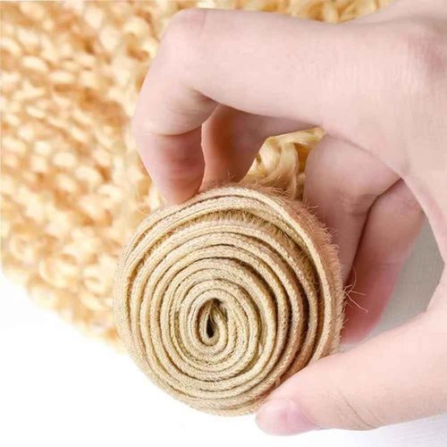 Blonde Human Braiding Hair Deep Wave Bulk 20 20 20 Inch Human Hair Weave 3 Bundle Unprocessed Brazilian Virgin Hair 613 Honey Blonde Deep Curly Braiding Hair Extensions 50 Grams/Bundle