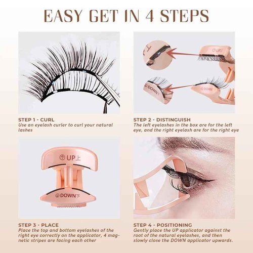 Soft Magnetic Eyelashes, Natural Look Reusable Glue-free Dual Magnets Lashes with Applicator, Lightweight Dual Magnetic Lashes - Delicate