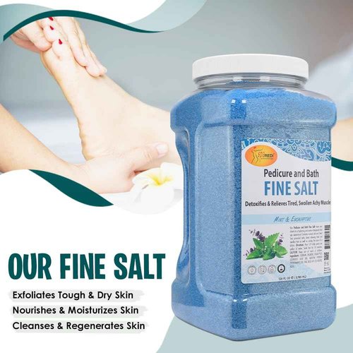 SPA REDI - Detox Foot Soak Pedicure and Bath Fine Salt, Mint and Eucalyptus, 128 Oz - Made with Dead Sea Salts, Argan Oil, Coconut Oil, and Essential Oil - Hydrates, Softens and Moisturizes