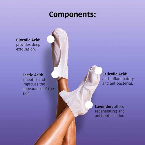 IROHA NATURE Exfoliating Foot Peeling Socks | 2 Pairs (2 Uses)| With Glycolic, Lactic, Salicylic Acids & Lavender | Intensive Treatment for Callused, Dry & Cracked Feet | Vegan Formula