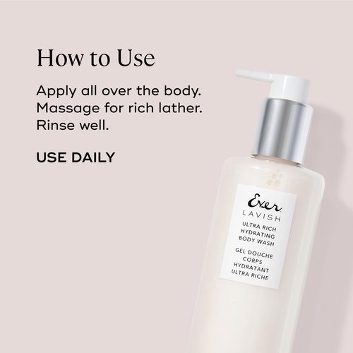 EVER Lavish Ultra Rich Hydrating Body Wash – Shea Butter, Argan & Coconut Oils with Superfruit Antioxidants & Hyaluronic Acid – Moisturizing Citrus-Vanilla Scent, 10 fl oz