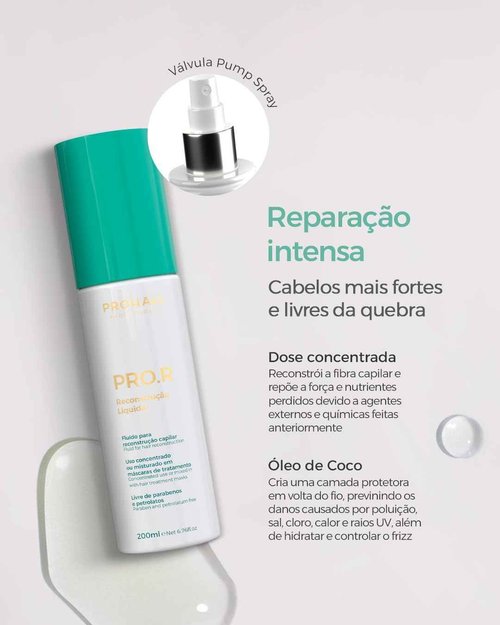 Prohall Cosmetic Pro R Liquid Keratin Hair Treatment for Dry Damaged Hair- Replenish Lost Hair Nutrients & Reconstruct the Fiber while Promoting Strength & Shine - Quick 5 min Application - 6.76FlOz