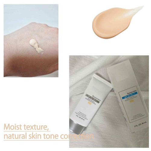 Makeup base, Facial Sunscreen For a.t.o.m.y beige color Sun SPF50+ PA+++, 60ml(2 fl.oz.) 2pcs / Cotton swab included