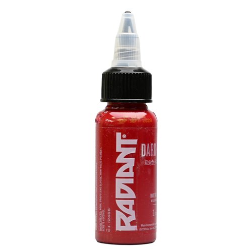 Radiant Colors Dark Red Tattoo Ink 1oz Bold Pigment Professional Quality Smooth Flow Long Lasting Formula