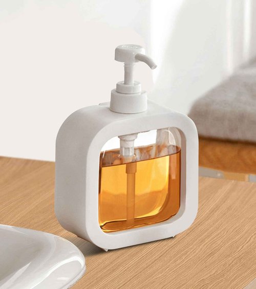 Octonyluck Soap Dispenser, Refillable Hand Soap Dispenser for Bathroom and Dish Soap Dispenser for Kitchen Sink, Liquid Soap Dispenser with Waterproof Label, Bathroom Dispenser 17 Oz