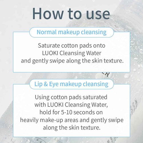 LUOKI Double Shot Cleansing Water 500ml (16.9 fl oz) - Hypoallergenic Deep Clean Micellar Cleansing Water and Makeup Remover… (33.8 Fl Oz(Pack of 2))
