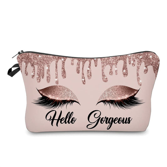 Hello Gorgeous Funny Makeup Bag Gift for Women Inspirational Cosmetics Pouch for Purse Travel Bag Cases for Toiletries Accessories Organizer