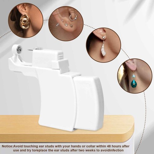 Refesta Ear Piercing Booster, 1Pcs Reusable Ear Piercing Kit Aid and 2 Pcs Disposable Ear Piercing Gun Professional Ears Piercing Helper Tool