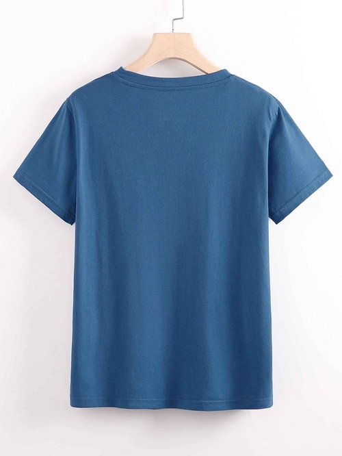SOLY HUX Women's Cute Graphic Tees Cartoon Casual Summer Tops Short Sleeve T Shirts Blue Cartoon M
