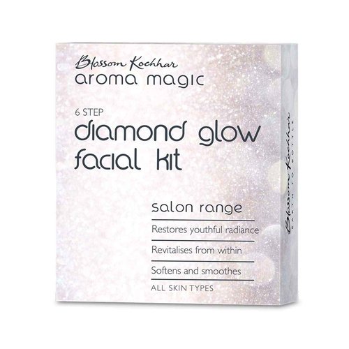 Aroma Magic Diamond Glow Facial Kit - Multi Use | 6 Steps Skincare Set | Rejuvenating Facial Kit | Restores Softness & Glow | for All Skin Types