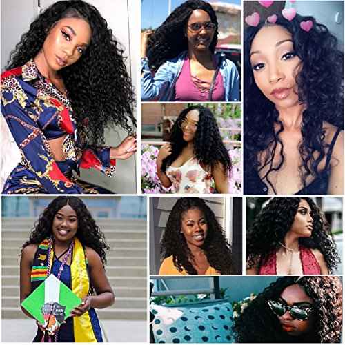 UNICE Deep Wave Human Hair Weave 1 Bundle 24 inch Unprocessed Brazilian Virgin Human Hair Sew in Extensions Natural Color Can be Dyed and Bleaced