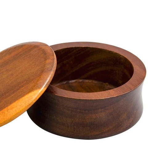 Danweix Wooden Shaving Bowl with Lid, Shaving Soap & Cream Bowl for Men Classic Style Easy to Lather Fits Wet Shaving (1#)