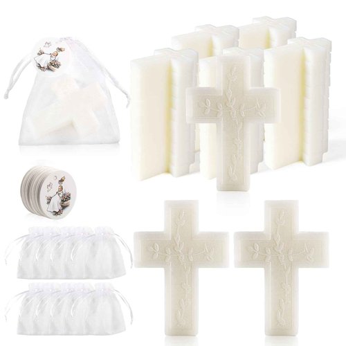 50 Pcs Baptism Favors Set Cross Soap for Girls and Boys,Baptism Party Favors for Guests,Christening Souvenirs for First Communion Favors,Recuerdos De Bautizo Para Niño Niña,Primera Comunion Recuerdos