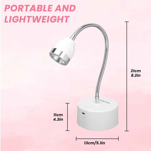 Touch Switch Gel x Lamp, 9W Rechargeable Gooseneck UV Lamp for Gel x Nails, Portable Flash Cure Lamp with 60s Timer & Touch Sensitive, Quick Drying LED UV Nail Lamp for Gel Nails, Home & Salon Use