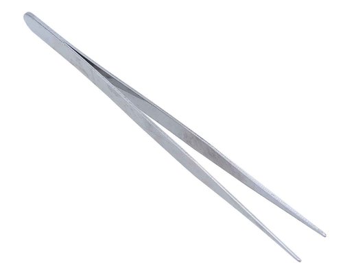 2 Nail Art Tweezers Curved Straight Pointed Ongles (silver)