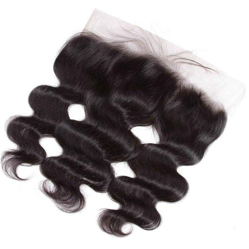 13x4 Lace Frontal Closure Body Wave Ear to Ear HD Lace Frontal 16 Inch Brazilian Human Hair Closure Free Part 150% Density Body Wave Hair Extensions Pre Plucked Natural Black