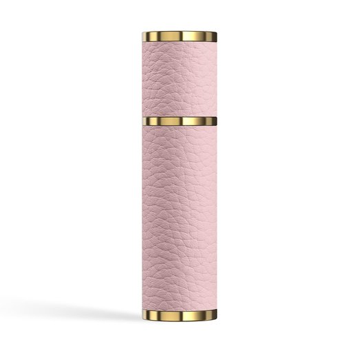5ml Travel Perfume Atomizer Refillable, Mini Portable Genuine Leather Cologne Sprayer, Pocket Size Empty Fragrance Spray Bottle - Gift for Women Men (Pink)