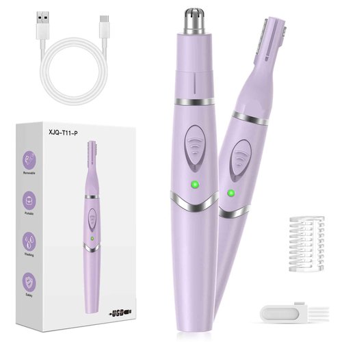 Yinowt Ear and Nose Hair Trimmer for Women, 2025 Professional Painless 2 in 1 USB Rechargeable Eyebrow & Facial Hair Trimmer, Precision Tool with Powerful Motor and Dual-Edge Blades, IPX7 Waterproof